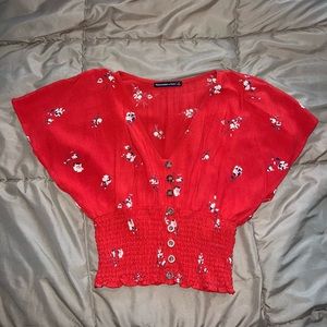 Abercrombie and fitch red blouse
